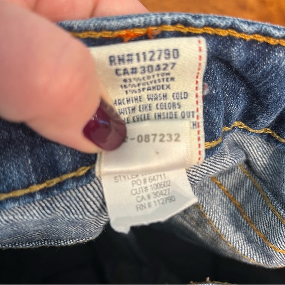 True Religion Joey Low rise Dark Blue Flare Jeans size 25 - Picture 4 of 10